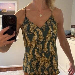 Lavender Brown Leopard Print Cami Top